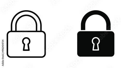 Contrast between an open and a closed padlock symbol for security comparison