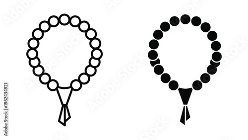 Contrasting female symbols with circular bead patterns and triangular pendants