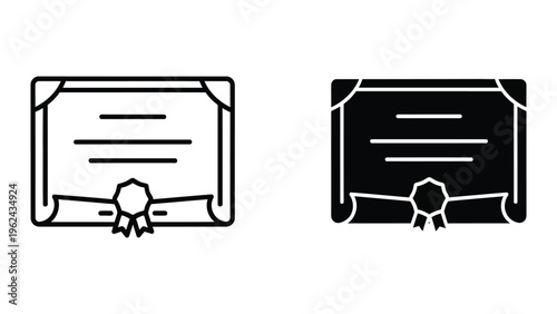 Comparison of a blank diploma and a filled diploma with black background