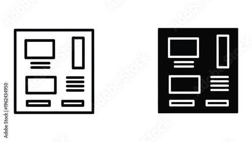 Contrast between light and dark mode icons of a computer tower with components