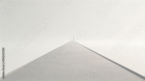 A wide road that narrows. Business bottleneck concept with narrow road restriction