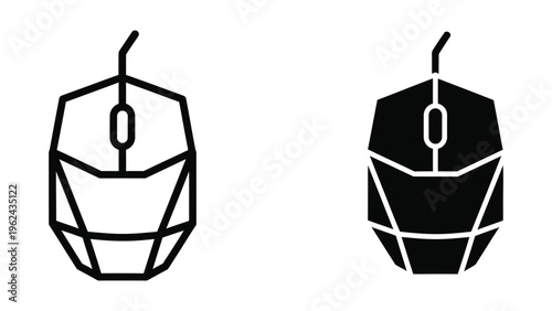 Contrast comparison of a black and white computer mouse design illustration