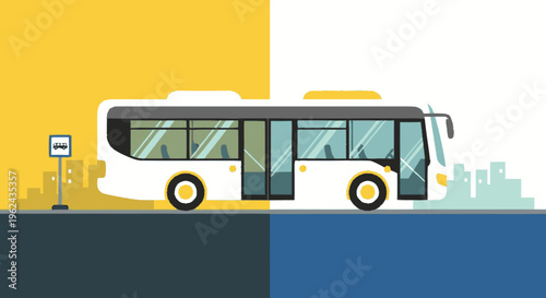 White City Bus at Bus Stop.