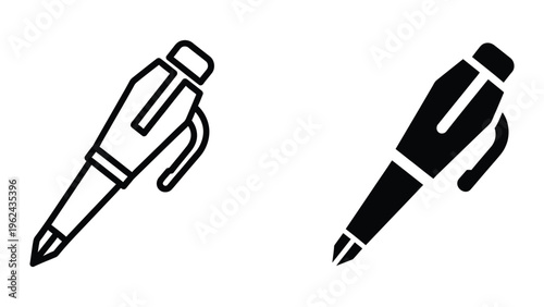 Two contrasting pens with different ink levels illustrated in a minimalist style