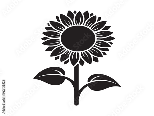 Bright sunflower silhouette with bold and cheerful floral energy 