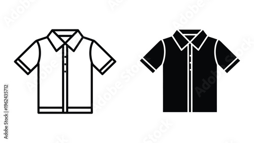 Contrasting short-sleeved button-up shirts in light and dark colors