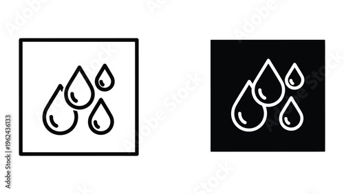 Contrasting water drops icons on different backgrounds for visual emphasis