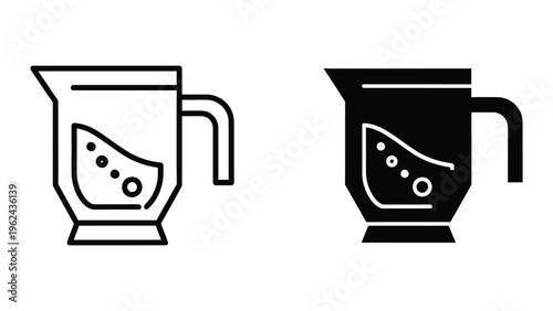 Contrast between a light outline and solid black blender pitcher designs