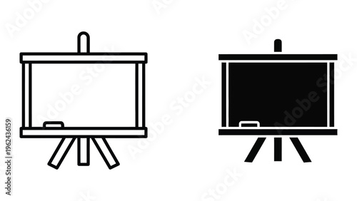 Comparison of an empty and a filled presentation easel board