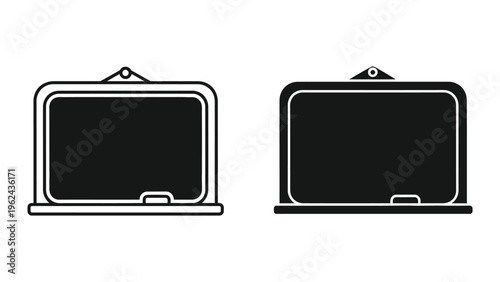 Two blackboards with different surface orientations displayed side by side