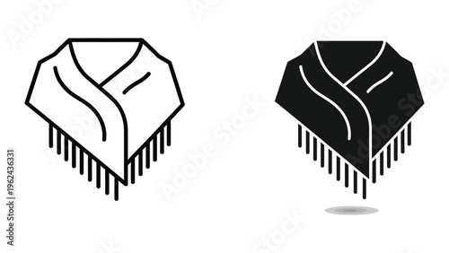 Contrast depiction of a stylized tie with varying fill colors and shadow effect