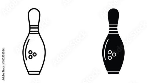 Side-by-side comparison of a white and a black bowling pin with finger holes