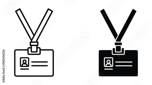 Comparison of light and dark colored identification badges with lanyards