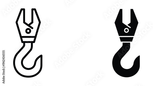 Comparison of two different types of crane hooks used in heavy lifting operations