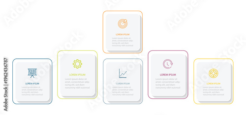 Vector  infographic chart template in the form of semicircle divided by seven parts. Business infographic template design icon 6 option or steps. 