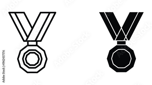 Comparison of gold and black olympic medals with octagonal designs