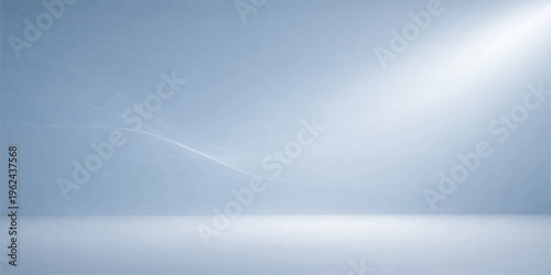 A bright abstract blue sky background features a brushed metal texture with summer sun rays and gray clouds for a modern nature design backdrop