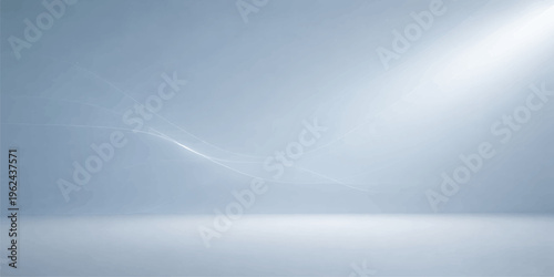 A bright abstract blue sky landscape featuring white clouds and misty textures illuminated by soft summer sun light