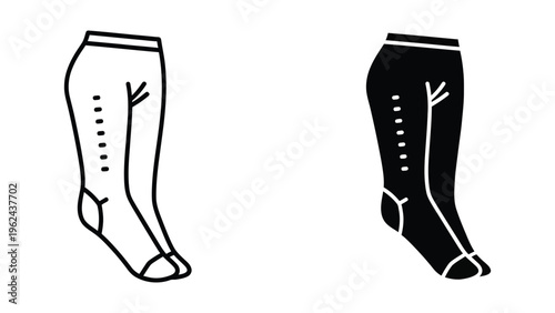 Comparison of traditional and modern long socks designs with visible stitching and seams