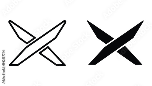 Comparison of a simple line-style cross and a bold, filled cross design