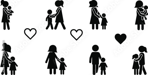 Silhouette of family love and relationships