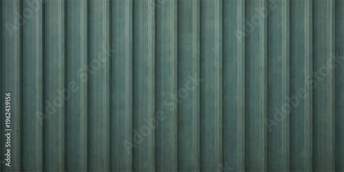 Seamless grey corrugated metal texture featuring a striped industrial steel pattern and silver metallic lines for a modern architectural wallpaper design