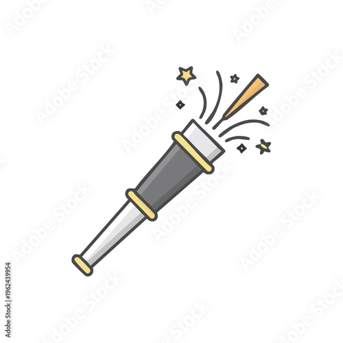 Confetti Popper Exploding Stars and Streamers Festive Celebration Element