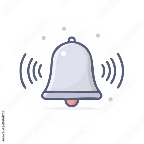 Ringing Bell Notification Icon with Sound Waves