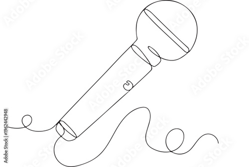 Microphone, music icon, audio symbol, sound equipment, vector illustration