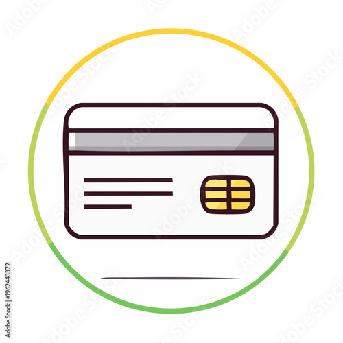 Illustration of a modern white credit card with a gold chip