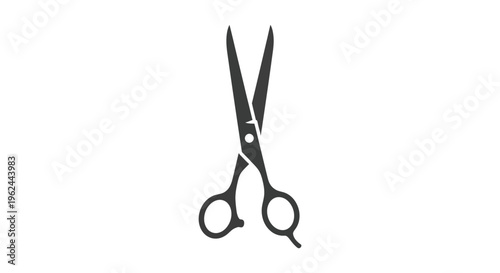 Black hairdressing scissors in minimalist style with neutral lighting for beauty salon