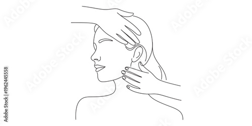 woman receiving neck and head massage