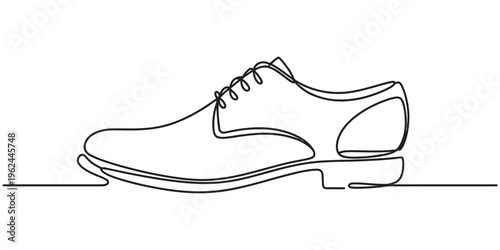 one line drawing of a business dress shoe