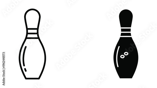 Comparison of a standard bowling pin and a black bowling pin with finger holes