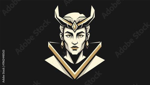 Stylized portrait of a noble figure