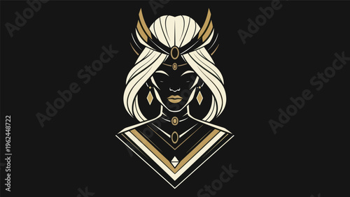 Stylized portrait of a noble figure