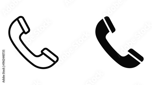 Two contrasting styles of traditional telephone handsets displayed side by side.