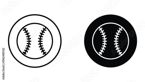 Contrasting baseball designs in black and white color schemes