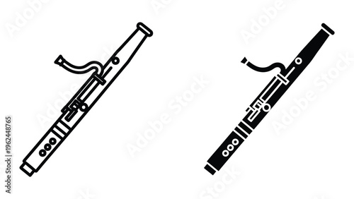 Two types of clarinets illustrated in black and white line art