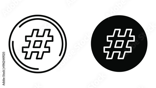 Contrast comparison of hashtag icons on different backgrounds
