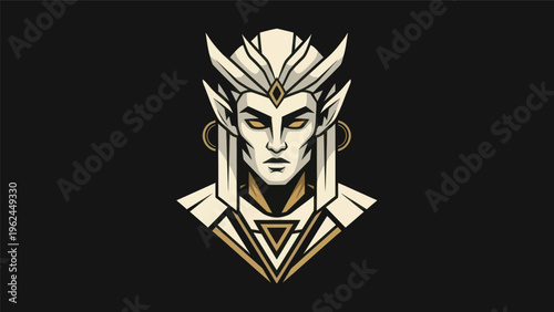 Stylized portrait of a regal figure