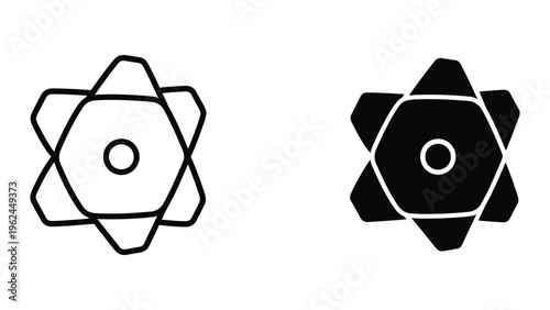 Comparison of outlined and filled atomic or nuclear radiation symbols