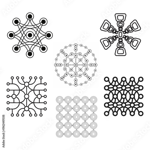 Geometric Abstraction: A collection of meticulously crafted geometric shapes and patterns, illustrating the elegance of precision and the beauty of symmetry.