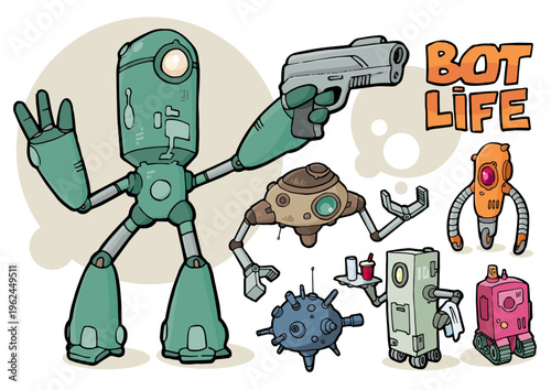 BOT LIFE, illustrations de robots