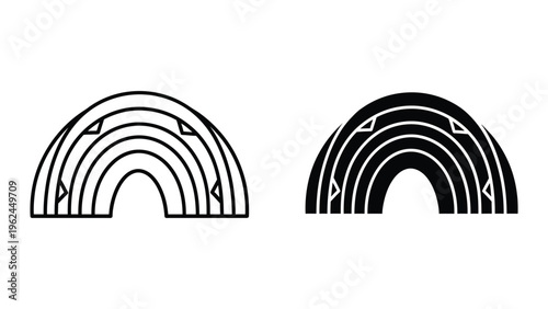 Comparison of filled and unfilled semicircular arcs with directional indicators