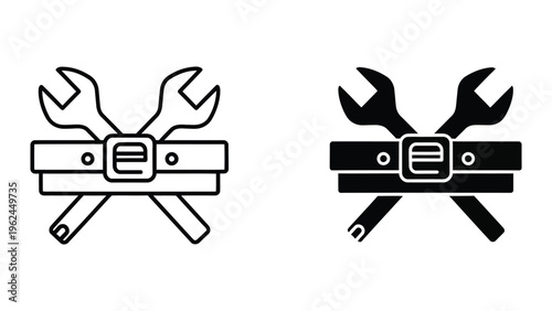 Contrast between old and modern computer hardware repair icons with crossed tools