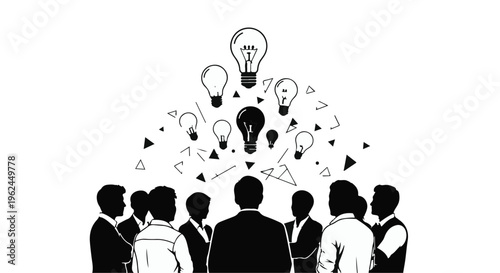 business people brainstorming ideas light bulb inspiration