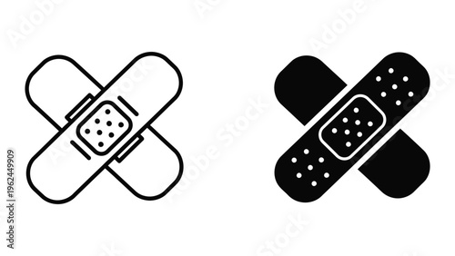 Contrasting bandage designs with different color schemes and textures