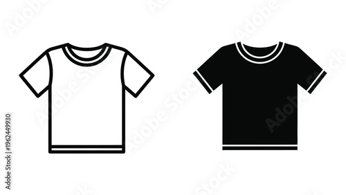 Comparison of a plain t-shirt and a black t-shirt with white trims