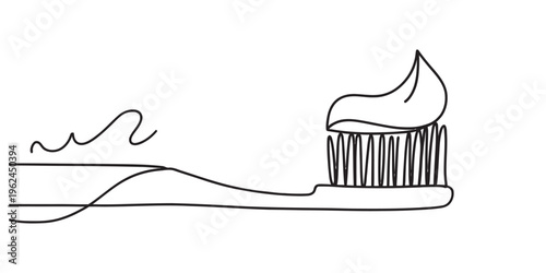 toothbrush with toothpaste, oral care, hygiene